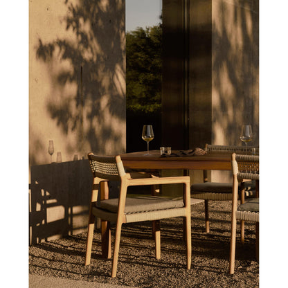 Jack Woven Outdoor Dining Chair With Armrest - Silt Cushion