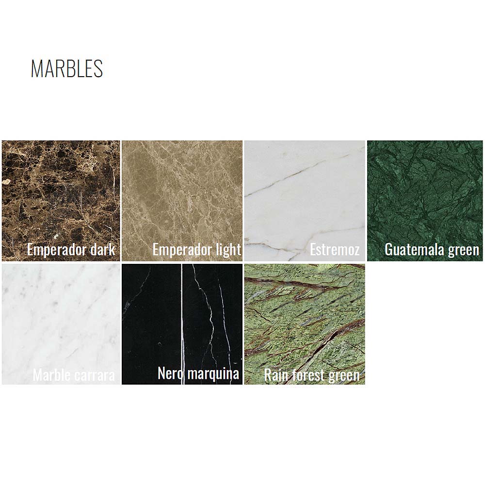 Jasper Dining Table - Marble Top, Wood Base