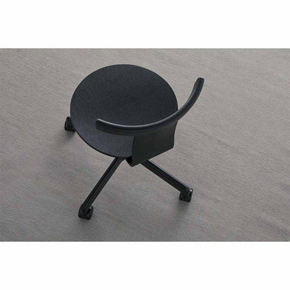 Jiro Swivel Chair - Black, White Base