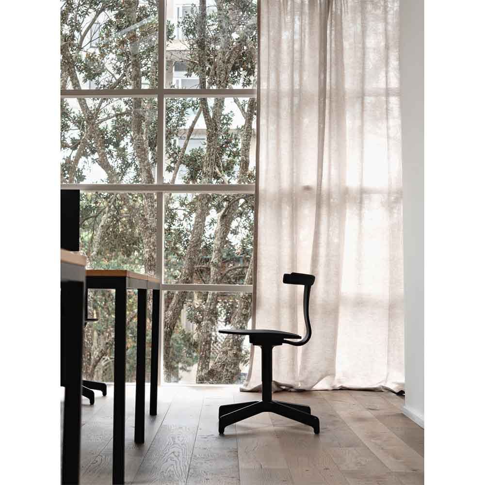 Jiro Swivel Chair - Black, White Base