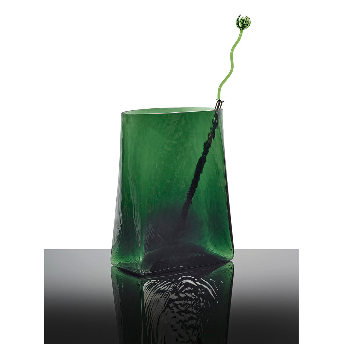 Josephine Vase 03 with Glass Tube - Green
