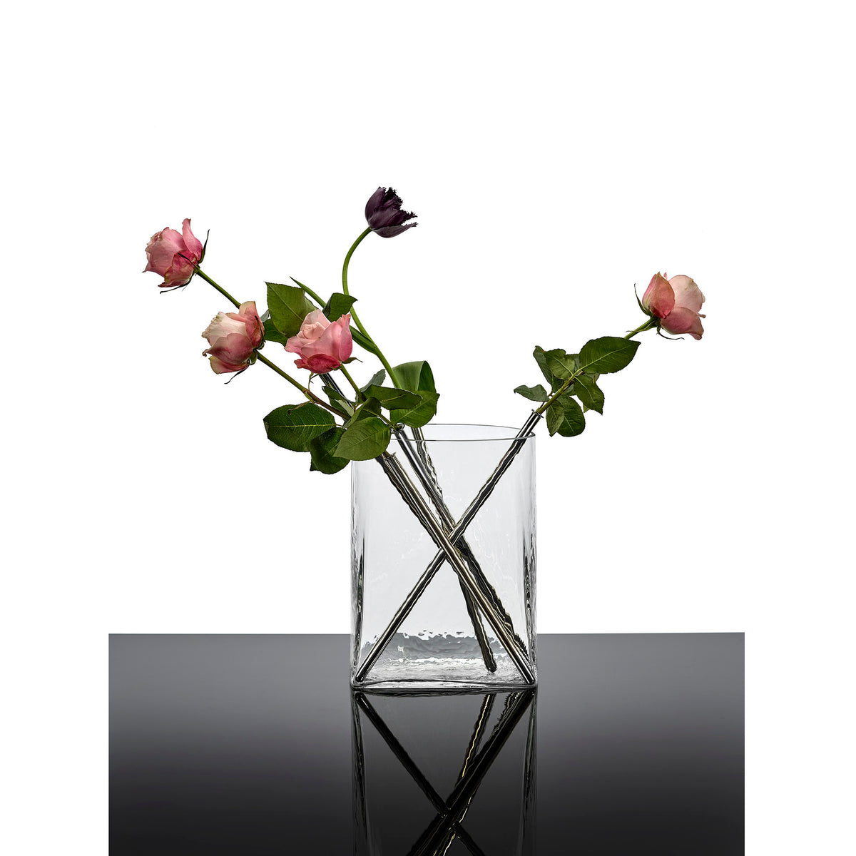 Josephine Vase 03 with Glass Tube - Transparent
