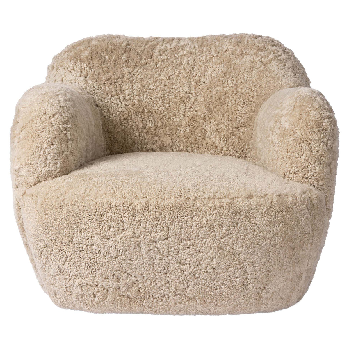 Julius Swivel Chair - Beige Shearling