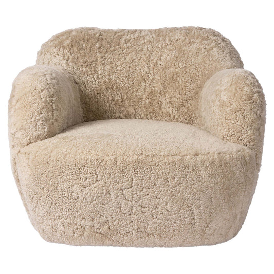 Julius Swivel Chair - Beige Shearling