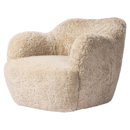 Julius Swivel Chair - Beige Shearling