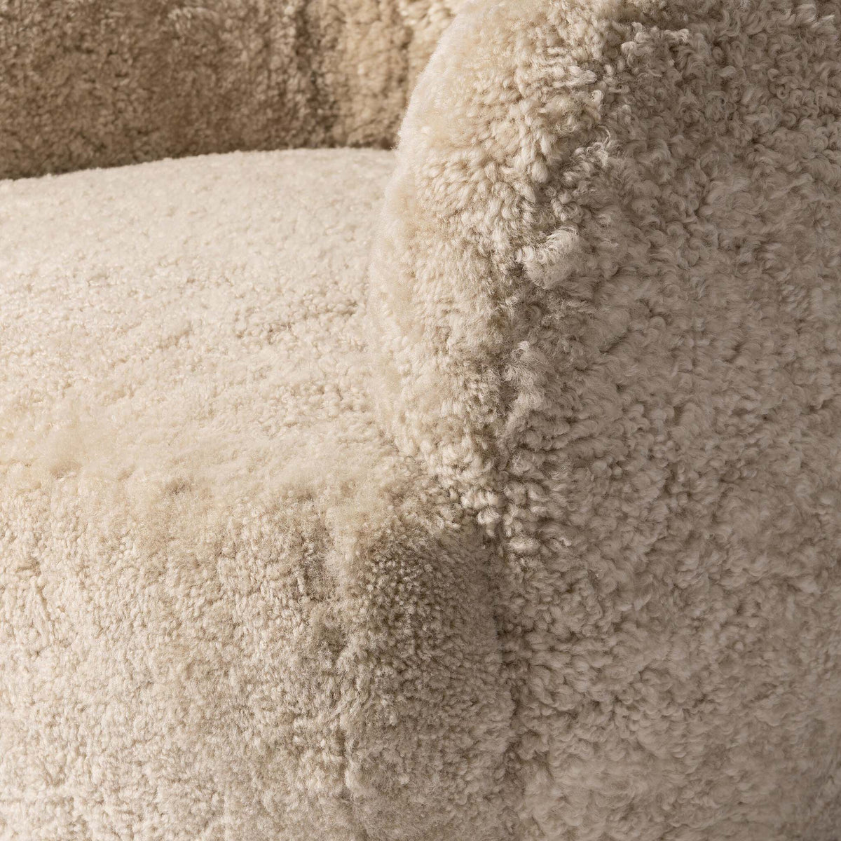 Julius Swivel Chair - Beige Shearling