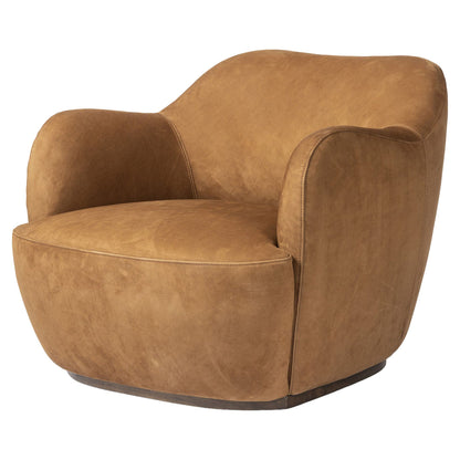 Julius Swivel Chair - Nubuck Cognac