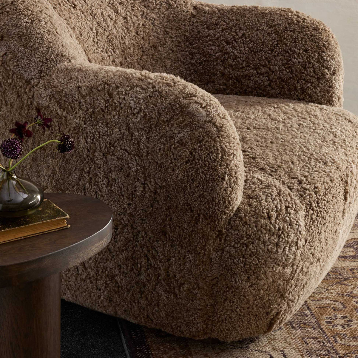 Julius Swivel Chair - Taupe Shearling