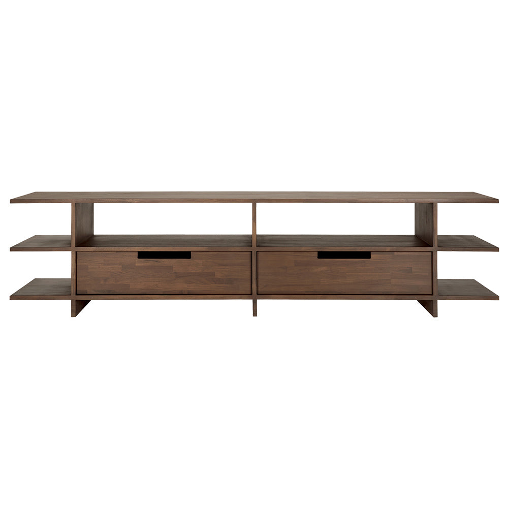 Kabuki TV Media Cabinet - Teak Brown