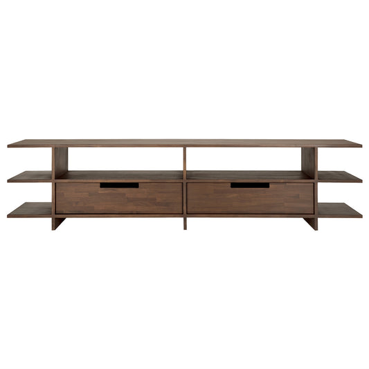 Kabuki TV Media Cabinet - Teak Brown