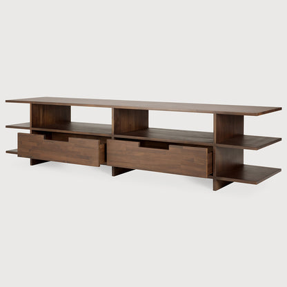 Kabuki TV Media Cabinet - Teak Brown