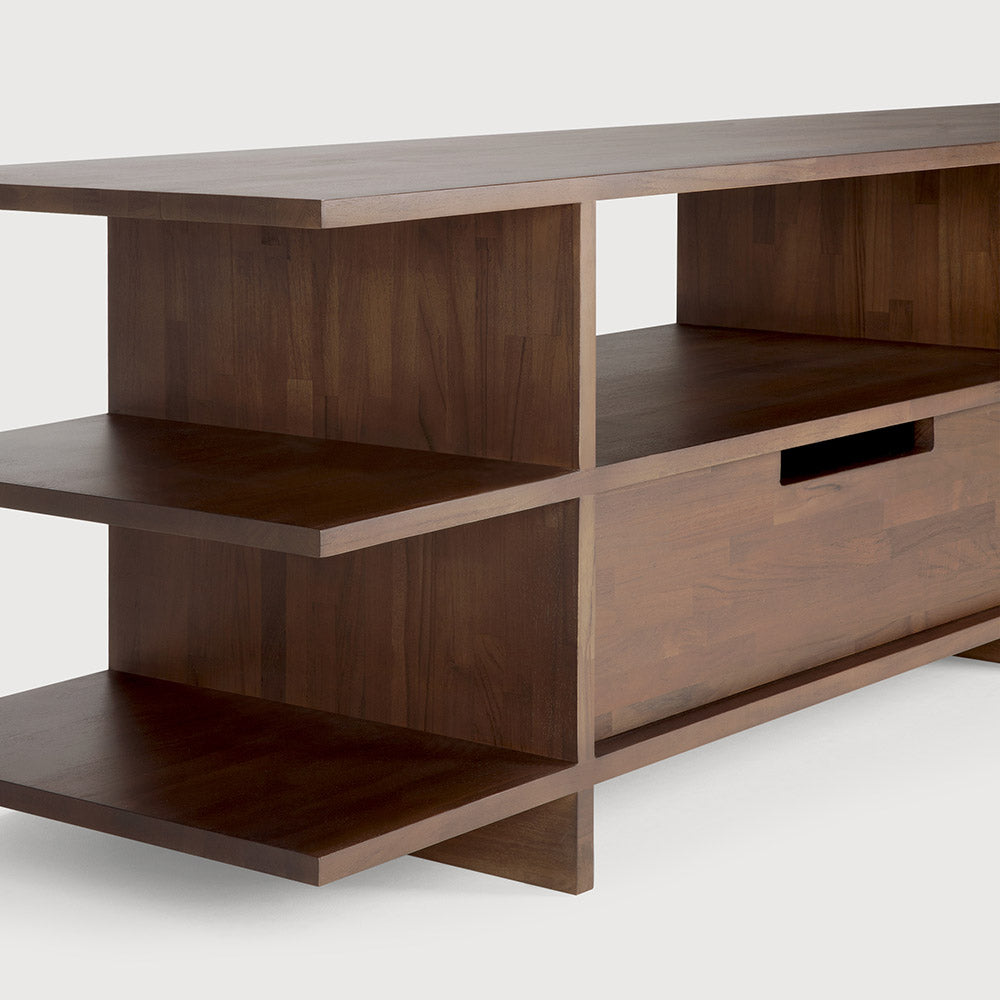 Kabuki TV Media Cabinet - Teak Brown