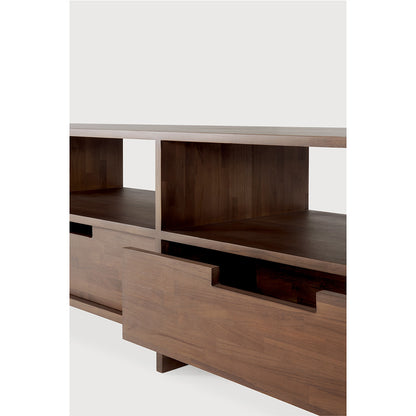 Kabuki TV Media Cabinet - Teak Brown