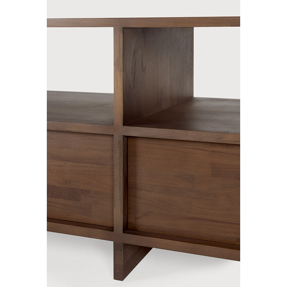 Kabuki TV Media Cabinet - Teak Brown