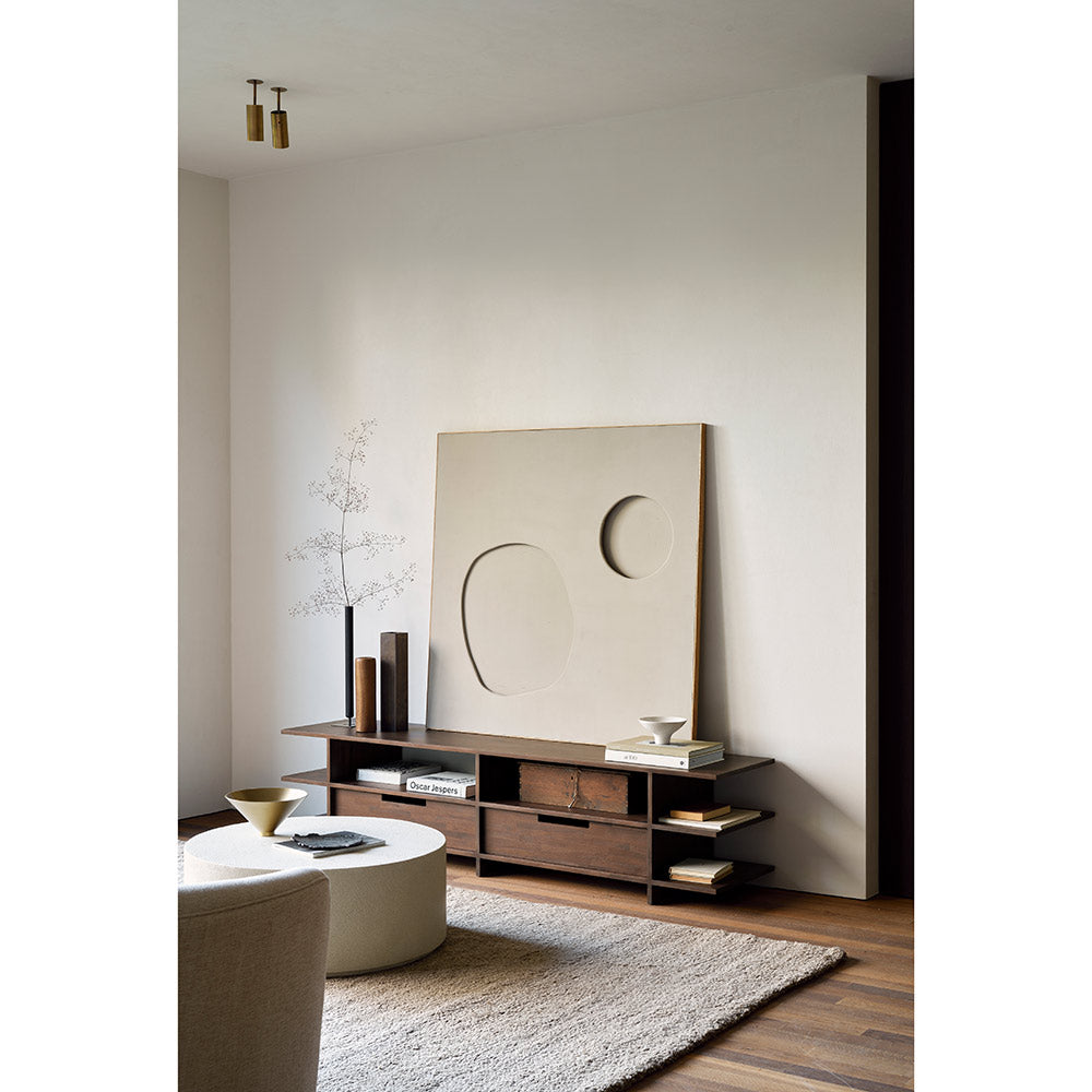 Kabuki TV Media Cabinet - Teak Brown