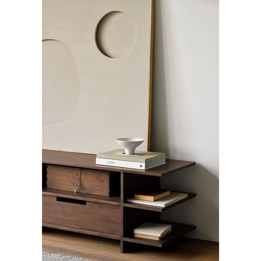 Kabuki TV Media Cabinet - Teak Brown
