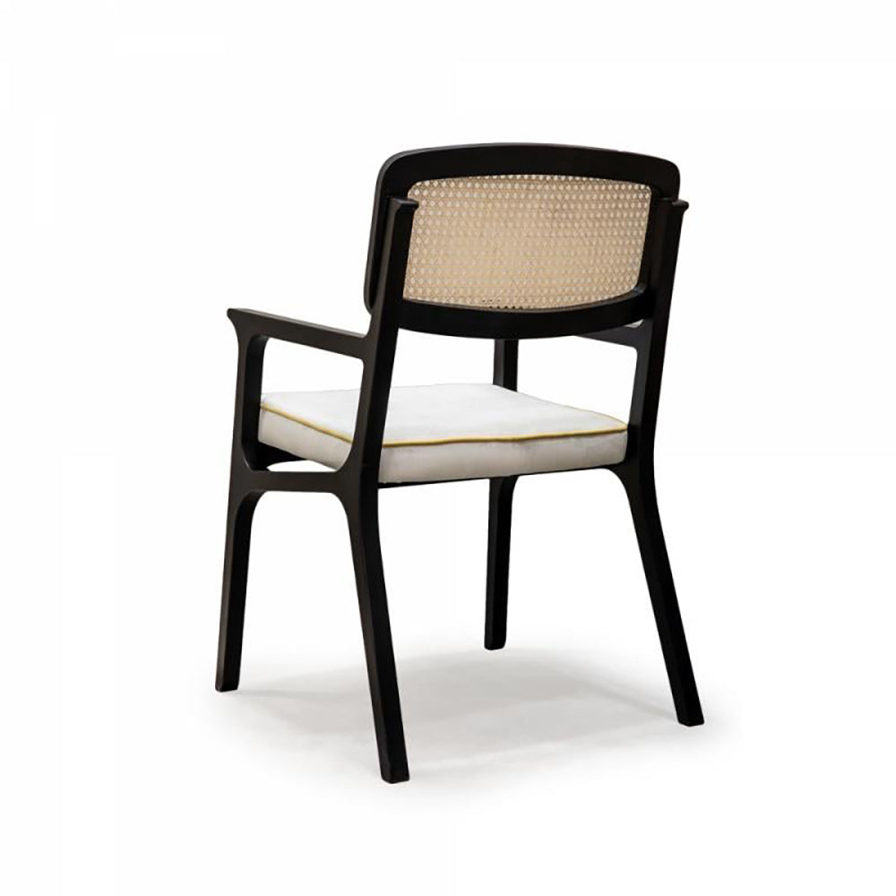 Karl Armchair - Seat Upholstered, Cane Back, Wood Frame