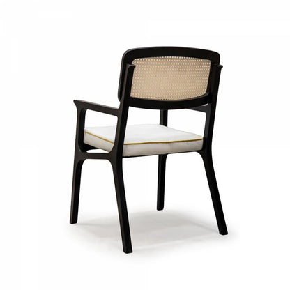 Karl Armchair - Seat Upholstered, Cane Back, Wood Frame