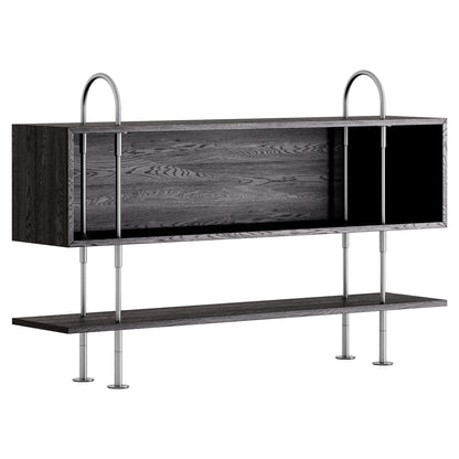 Keen Shelving System 2x1 With Box - 63", Brown Black Ash