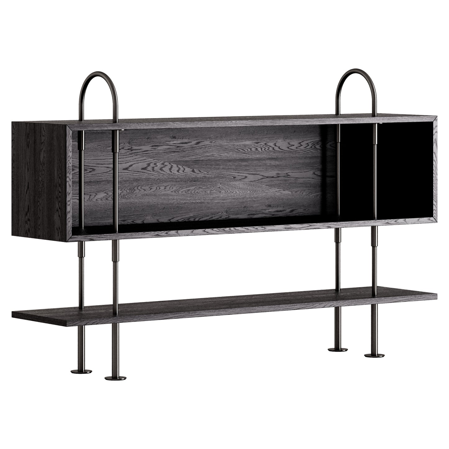 Keen Shelving System 2x1 With Box - 63", Brown Black Ash