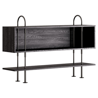 Keen Shelving System 2x1 With Box - 63", Brown Black Ash
