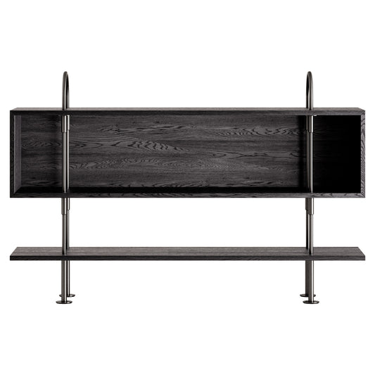 Keen Shelving System 2x1 With Box - 63", Brown Black Ash