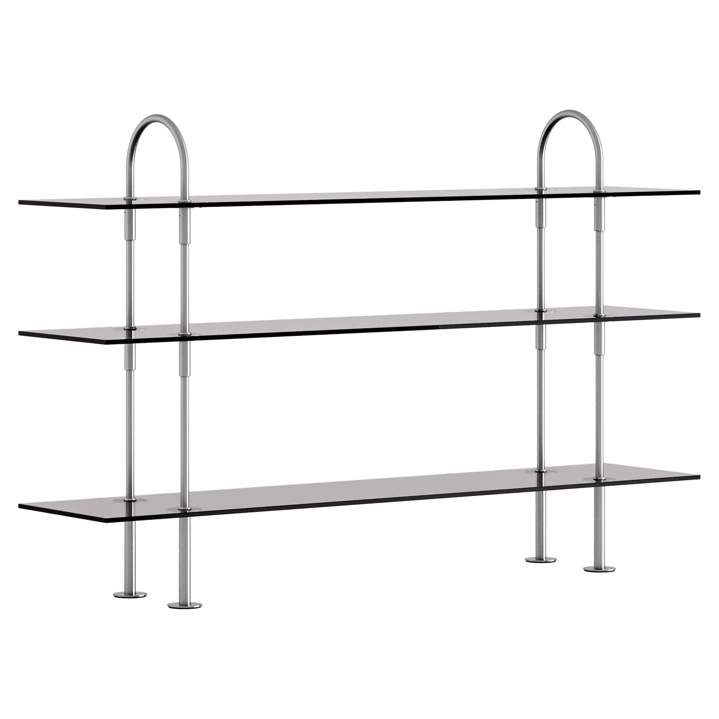 Keen Shelving System 2x3 - 63", Smoke Tempered Glass
