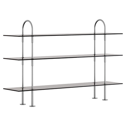Keen Shelving System 2x3 - 63", Smoke Tempered Glass