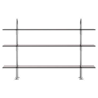 Keen Shelving System 2x3 - 63", Smoke Tempered Glass