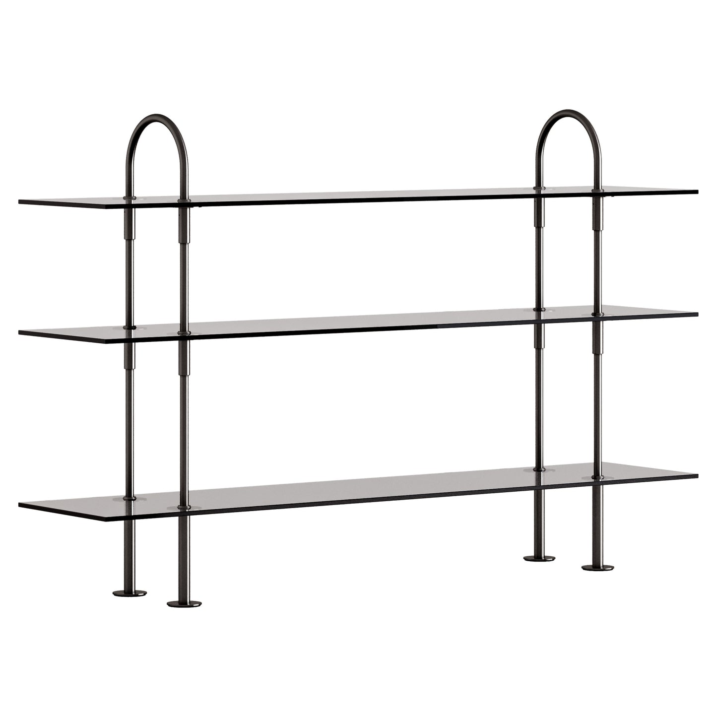 Keen Shelving System 2x3 - 63", Smoke Tempered Glass