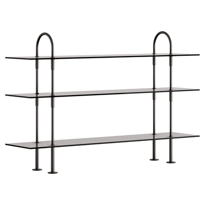 Keen Shelving System 2x3 - 63", Smoke Tempered Glass