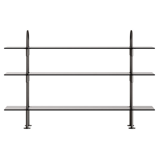 Keen Shelving System 2x3 - 63", Smoke Tempered Glass