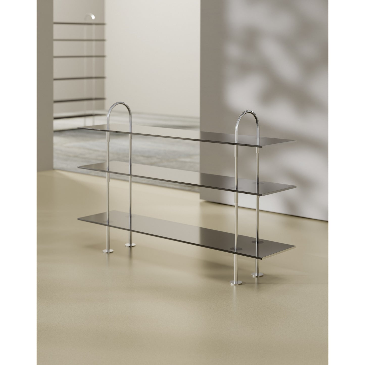 Keen Shelving System 2x3 - 63", Smoke Tempered Glass