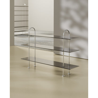 Keen Shelving System 2x3 - 63", Smoke Tempered Glass