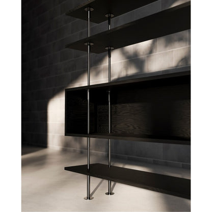Keen Shelving System 2x4 With Box - 63", Brown Black Ash