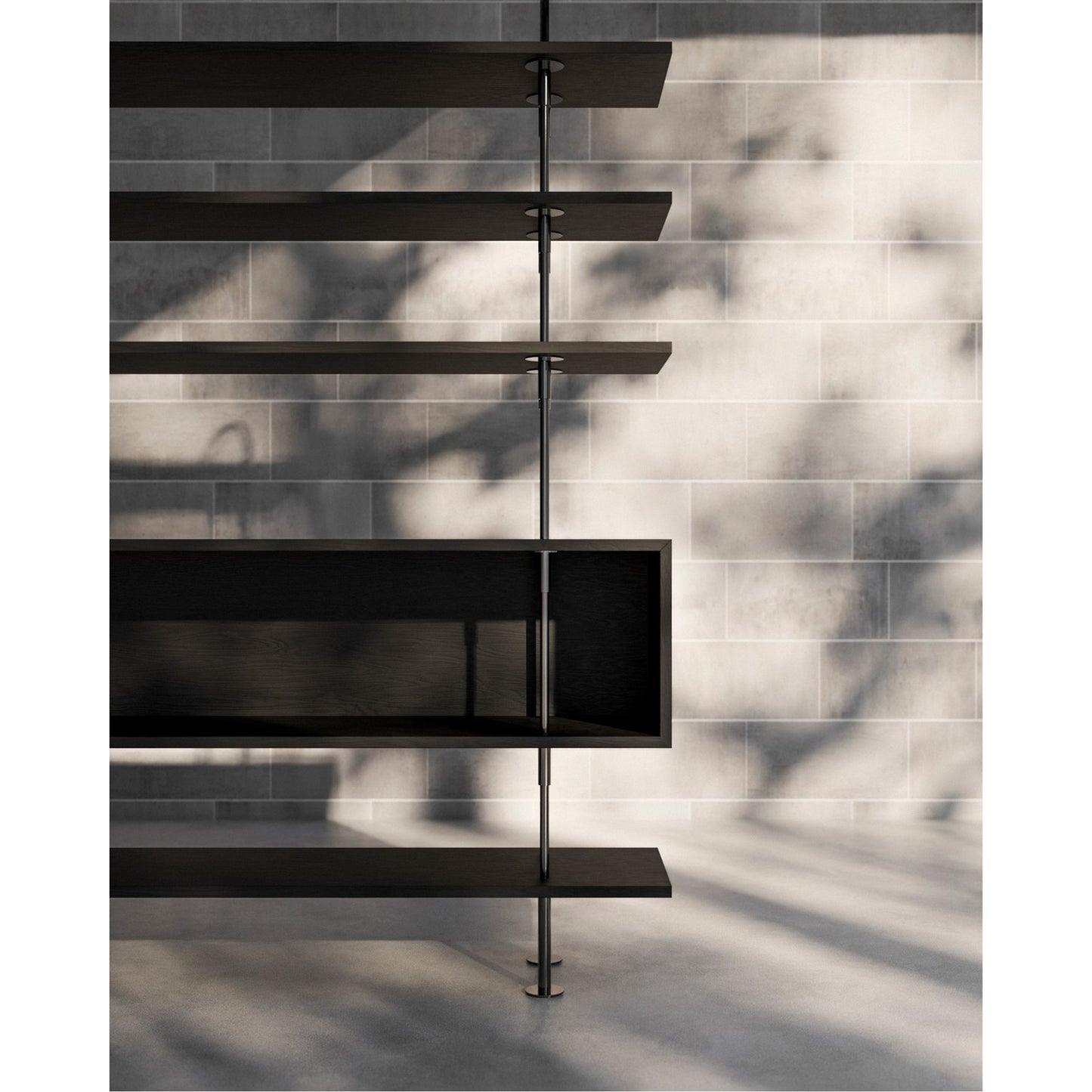 Keen Shelving System 2x4 With Box - 63", Brown Black Ash