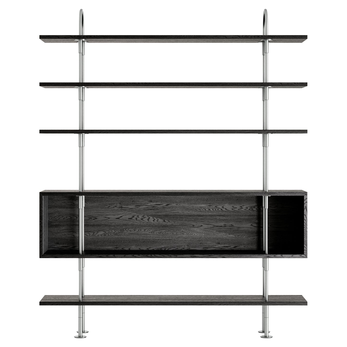 Keen Shelving System 2x4 With Box - 63", Brown Black Ash