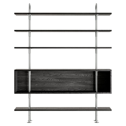 Keen Shelving System 2x4 With Box - 63", Brown Black Ash