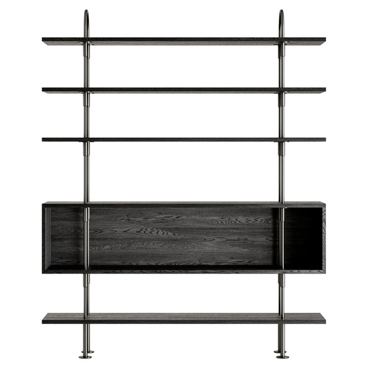 Keen Shelving System 2x4 With Box - 63", Brown Black Ash