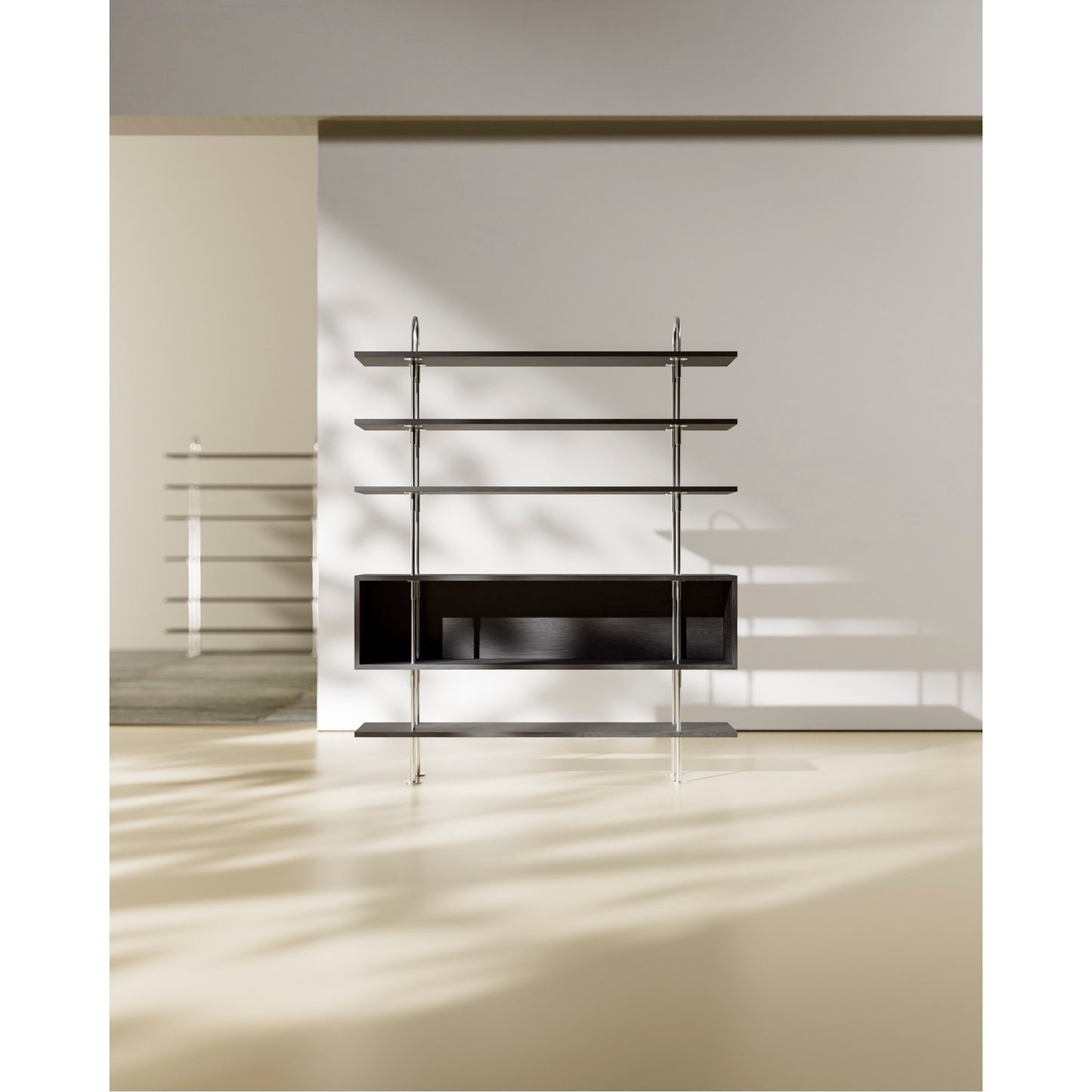 Keen Shelving System 2x4 With Box - 63", Brown Black Ash