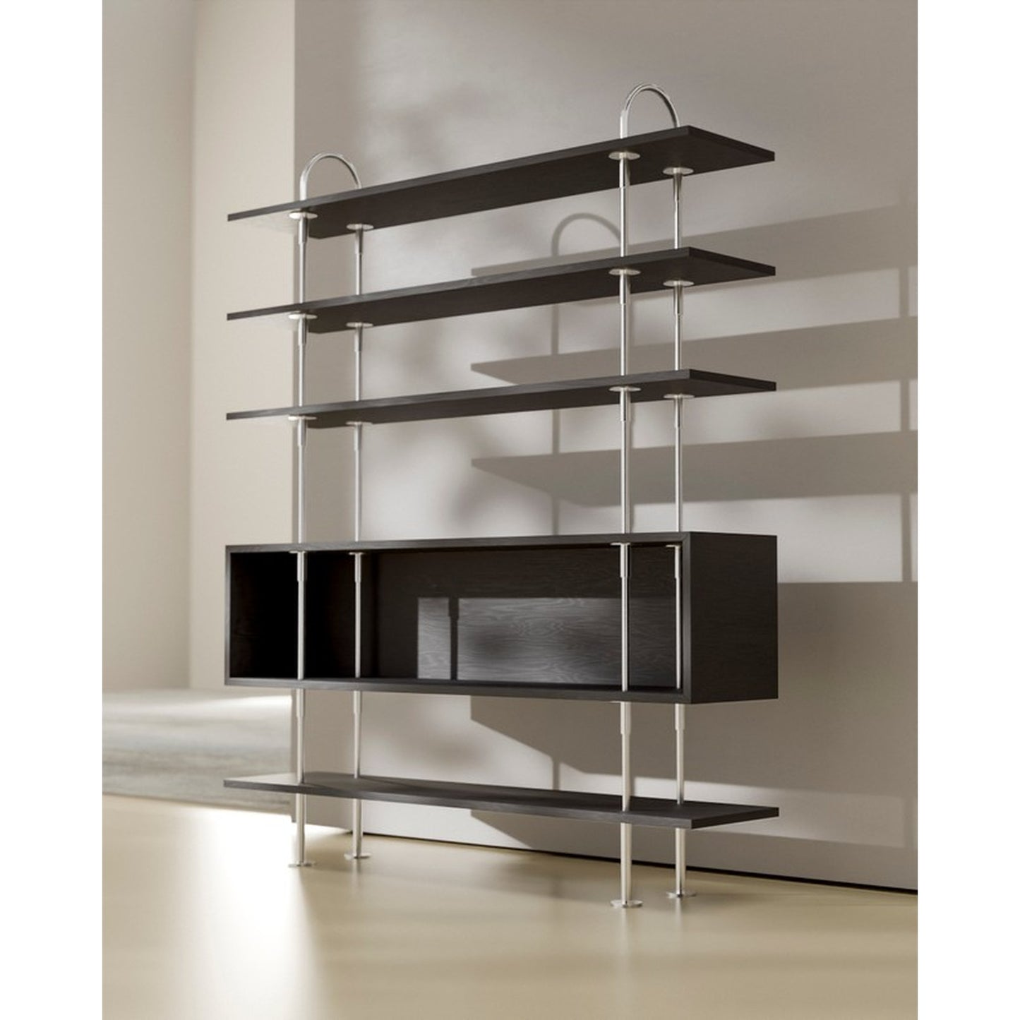 Keen Shelving System 2x4 With Box - 63", Brown Black Ash