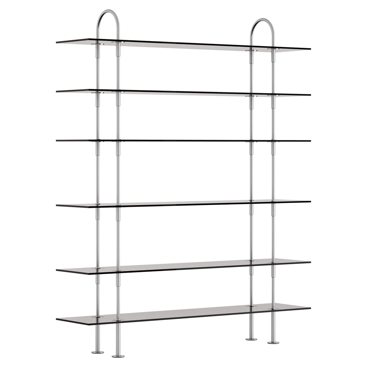 Keen Shelving System 2x6 - 63", Smoke Tempered Glass