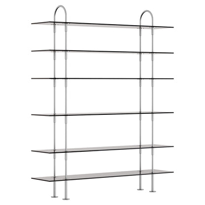 Keen Shelving System 2x6 - 63", Smoke Tempered Glass