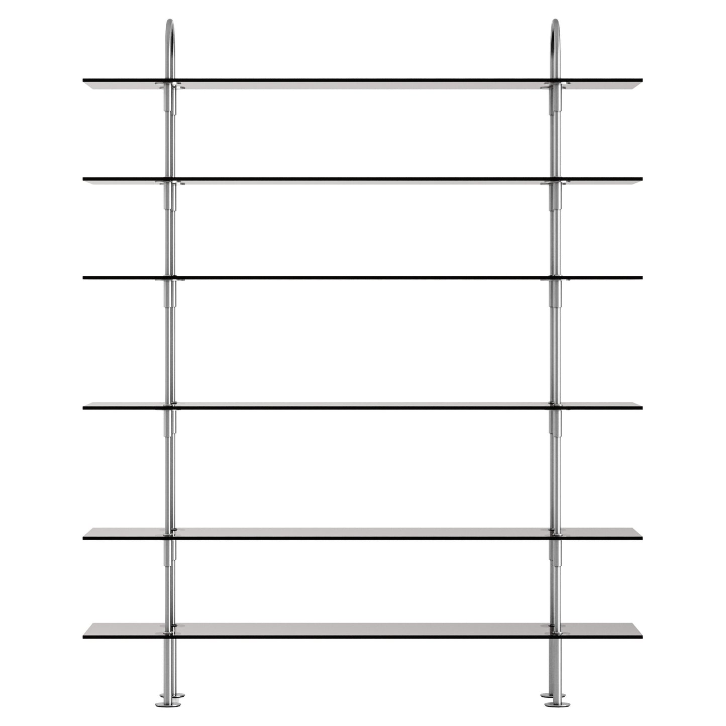 Keen Shelving System 2x6 - 63", Smoke Tempered Glass