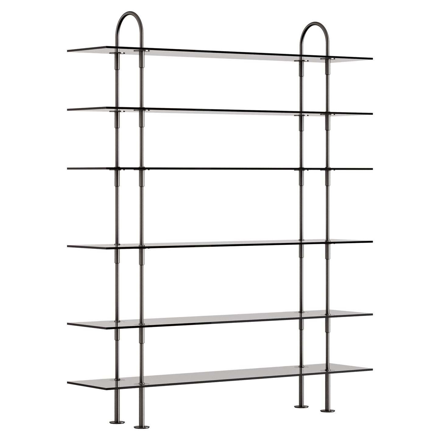 Keen Shelving System 2x6 - 63", Smoke Tempered Glass
