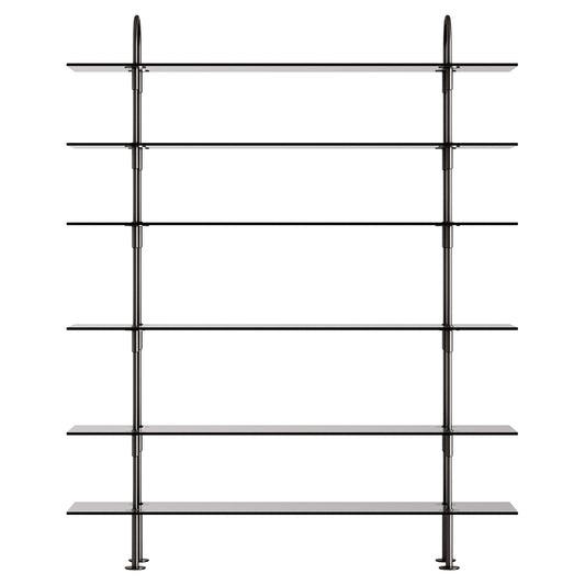 Keen Shelving System 2x6 - 63", Smoke Tempered Glass