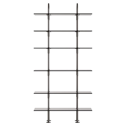 Keen Shelving System 2x6 - 37", Smoke Tempered Glass
