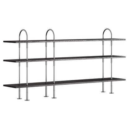 Keen Shelving System 3x3 - 81", Brown Black Ash
