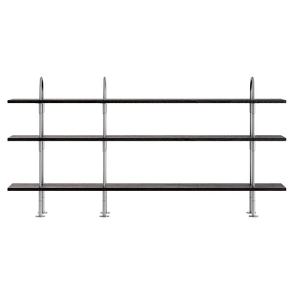 Keen Shelving System 3x3 - 81", Brown Black Ash