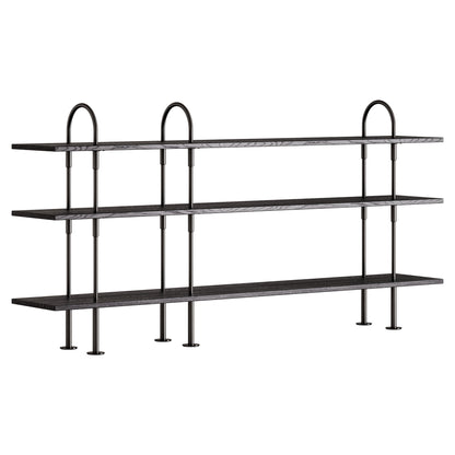 Keen Shelving System 3x3 - 81", Brown Black Ash